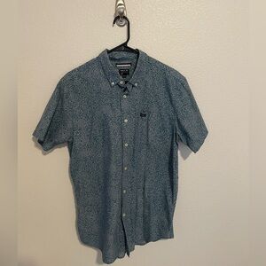 RVCA Blue Patterned Men's Shirt